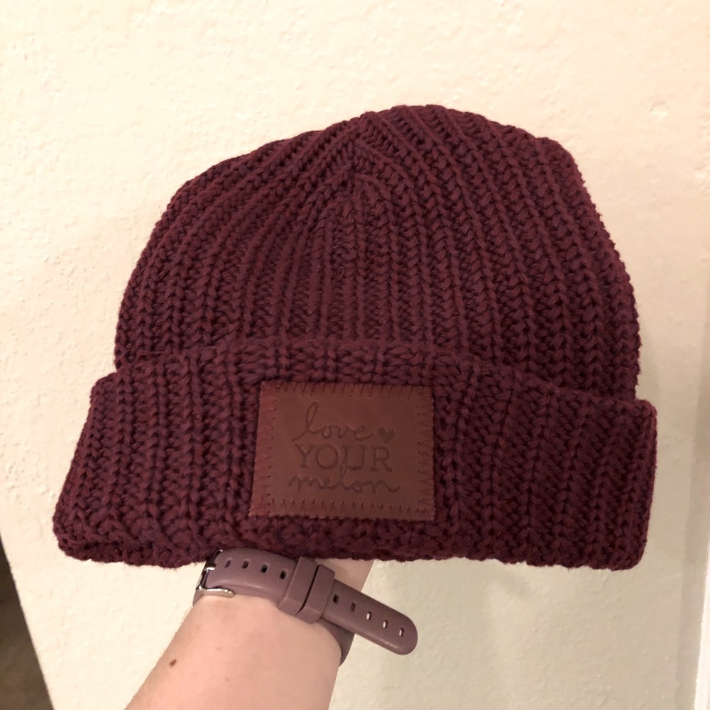 NEW “Love your Melon” burgundy beanie